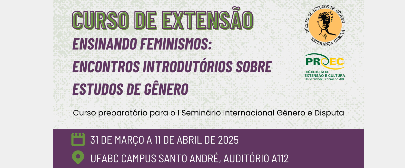 Curso de extensão: Ensinando feminismos: encontros introdutórios sobre estudos de gênero