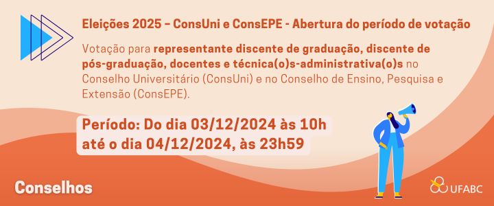 Eleições 2025 – ConsUni e ConsEPE - Abertura do período de votação